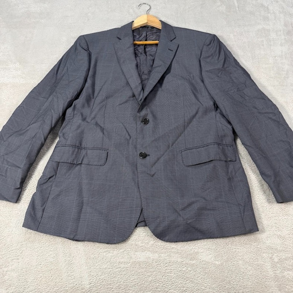 Saks Fifth Avenue Ermenegildo Zegna Mens 44R Blazer Blue Plaid Made in Italy EUC